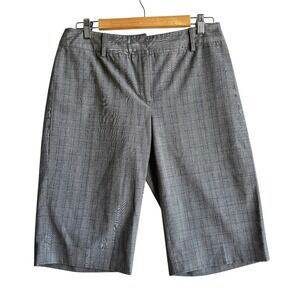 Apt 9 Stretch Maxwell Bermuda Shorts Gray Plaid‎ Casual Pinstripe Size 8